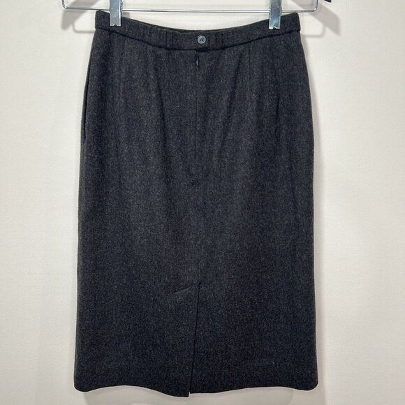 Vintage Pendleton Pencil Skirt Size 8 Petite Charcoal 100% Virgin Wool Lined - Picture 3 of 10